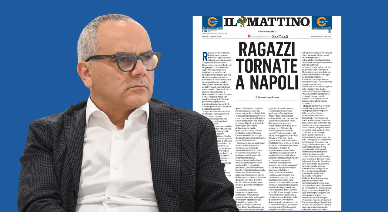 Tornate a Napoli, intervista a Emilio De Vizia: «Energia e infrastrutture rinascono le aree interne» Tornate a Napoli, intervista a Emilio De Vizia: «Energia e infrastrutture rinascono le aree interne»