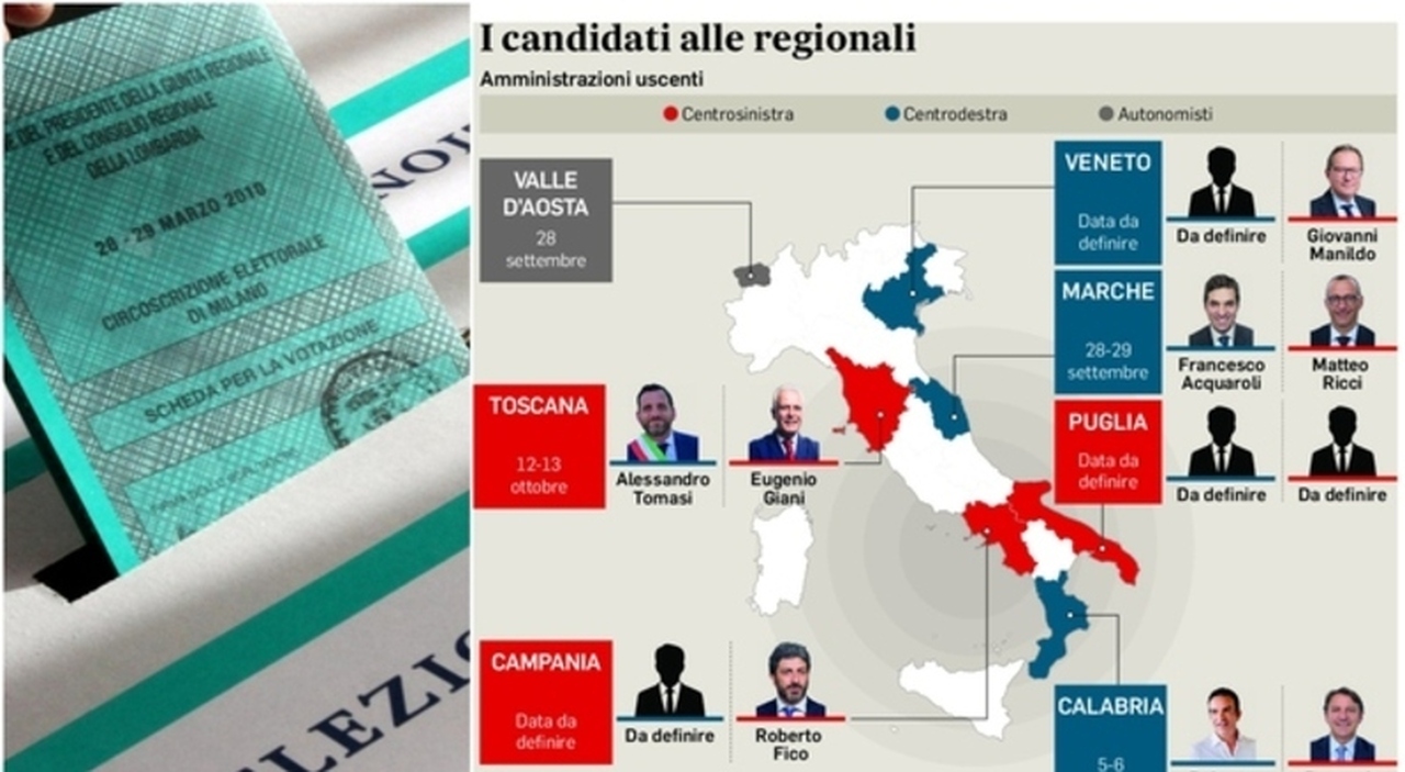 Elezioni regionali, sette regioni al voto: quando si vota e chi sono i candidati Elezioni regionali, sette regioni al voto: quando si vota e chi sono i candidati