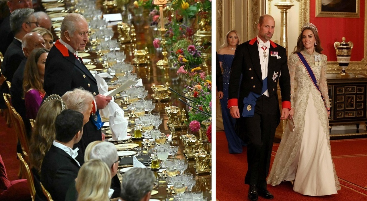 trump e melania a londra il banchetto a windsor gli invitati reali e milionari i look il menu da sole 3 portate e i posti a sedere