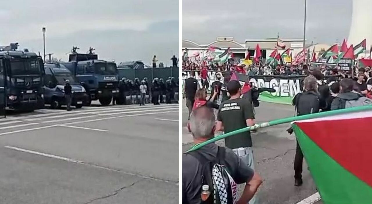 ProPal bloccano il porto di Marghera: «Da qui partono le armi per Israele». Polizia schierata con agenti in assetto antisommossa ProPal bloccano il porto di Marghera: «Da qui partono le armi per Israele». Polizia schierata con agenti in assetto antisommossa