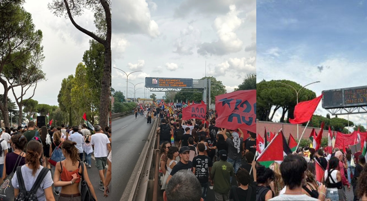 Roma, il corteo per Gaza raggiunge la tangenziale: «Ora blocchiamo tutto». Poi l