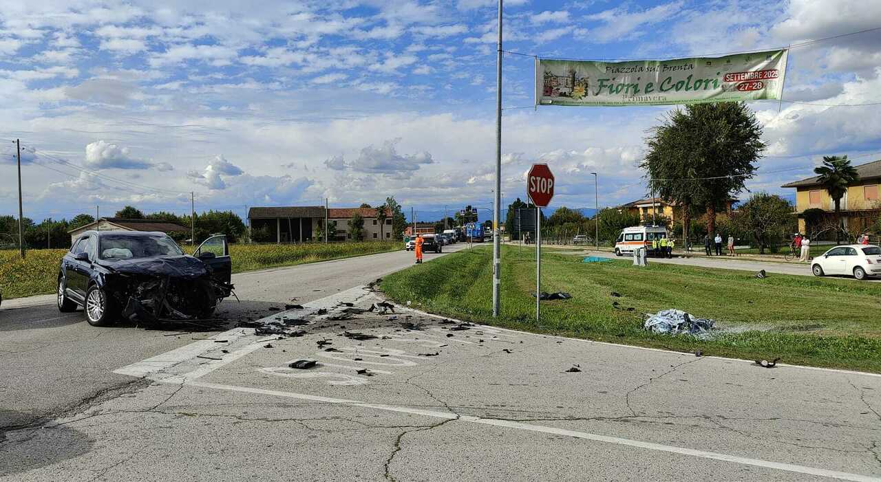 incidente tra un audi q7 e una moto muore il centauro padovano di 66 anni al volante del suv un 83enne