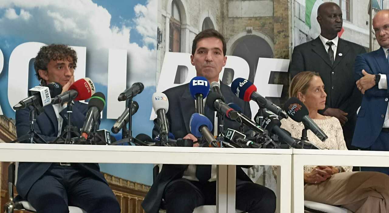 Acquaroli governatore bis: «Adesso concludiamo tutte le riforme avviate per le Marche». Arianna Meloni al suo fianco Acquaroli governatore bis: «Adesso concludiamo tutte le riforme avviate per le Marche». Arianna Meloni al suo fianco