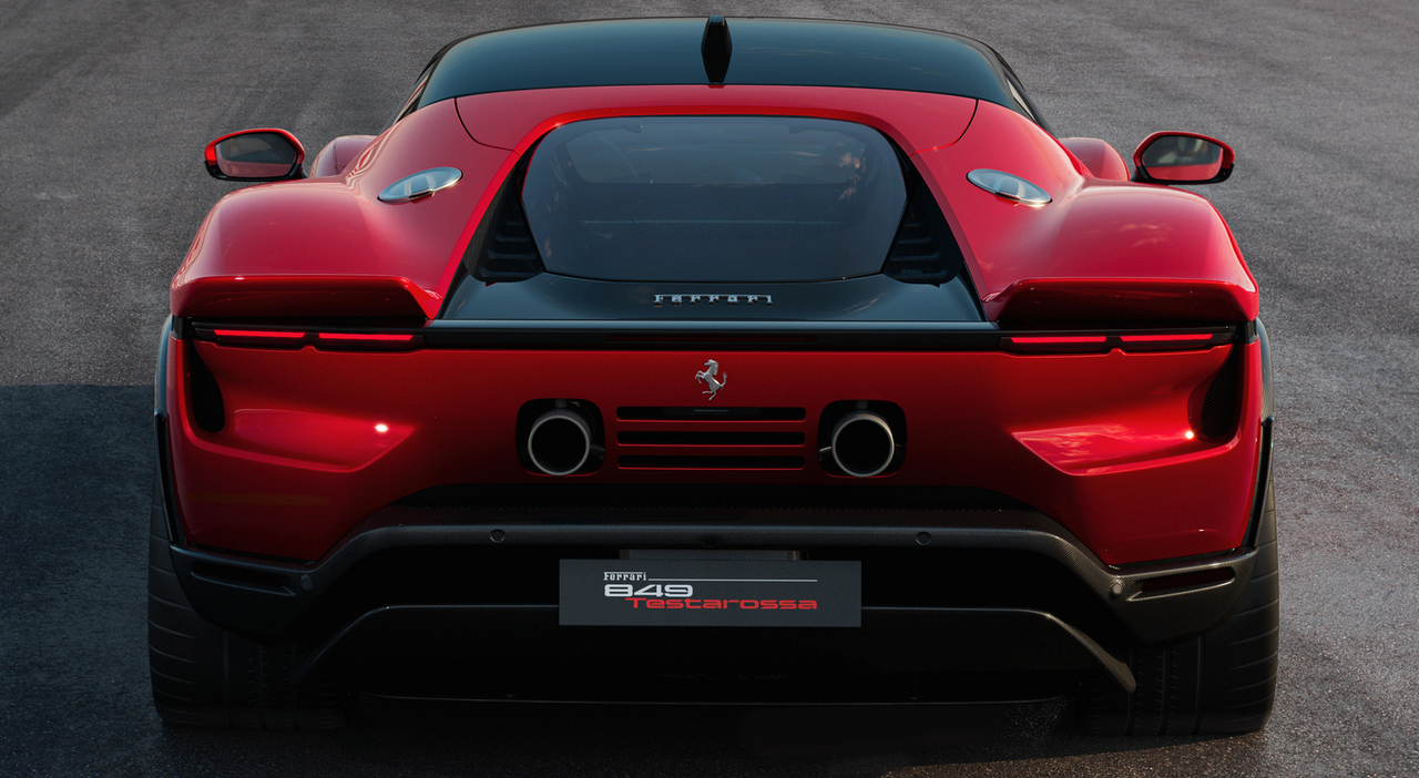 Il posteriore della Ferrari 849 Testarossa