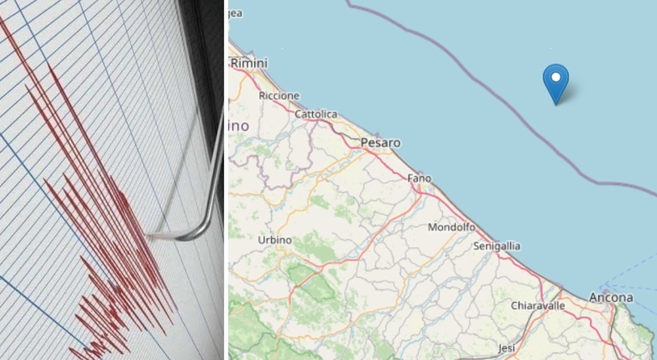 Paura sulla costa delle Marche: scossa di terremoto di Magnitudo 4.4 con epicentro pochi chilometri al largo