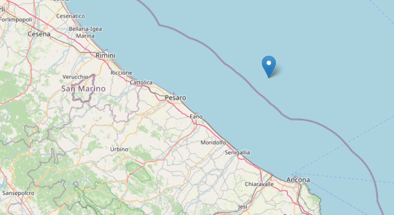 Terremoto Pesaro Urbino di magnitudo 4.4 sentito da Ancona a Senigallia