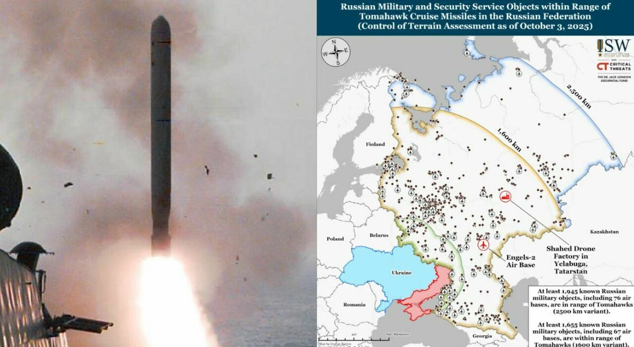 missili tomahawk all ucraina la mappa degli obiettivi possono arrivare a mosca e colpire le retrovie russe