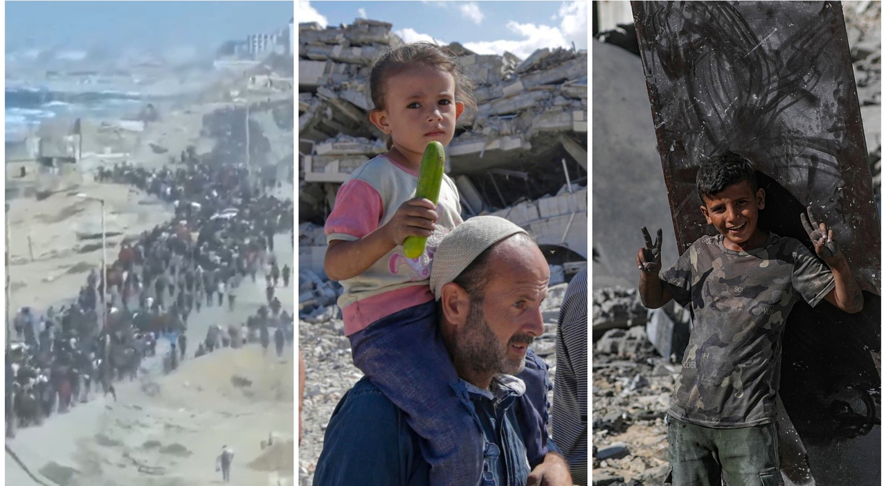 Migliaia di palestinesi tornano a Gaza City dopo il cessate il fuoco: l Migliaia di palestinesi tornano a Gaza City dopo il cessate il fuoco: l