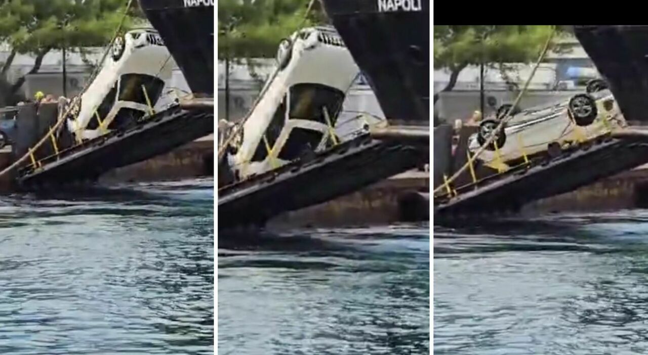procida auto si capovolge durante le operazioni di sbarco dal traghetto una famiglia a bordo