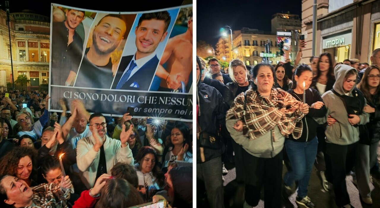 Paolo Taormina, fiaccolata a Palermo: duemila in piazza, anche la mamma e la sorella. «Basta con la violenza»