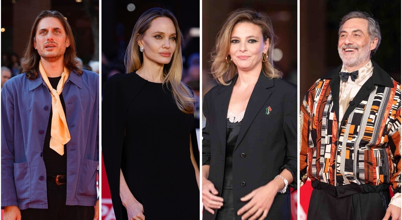 Festa del Cinema di Roma, pagelle look: Angelina Jolie casual chic (8), Luca Marinelli spaesato (5), Jasmine Trinca e i santini (7), Filippo Timi al caldo (5,5) Festa del Cinema di Roma, pagelle look: Angelina Jolie casual chic (8), Luca Marinelli spaesato (5), Jasmine Trinca e i santini (7), Filippo Timi al caldo (5,5)