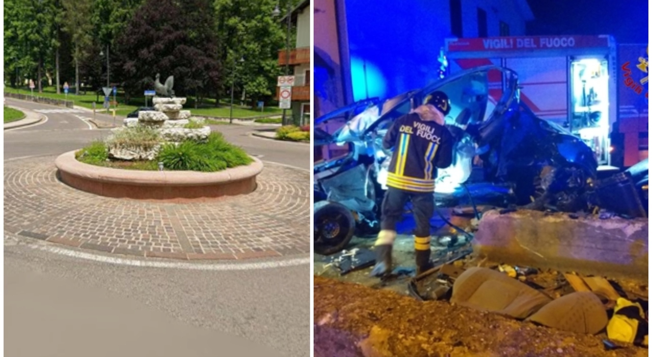 auto contro una fontana tre ventenni morti sul colpo e un ferito gravissimo