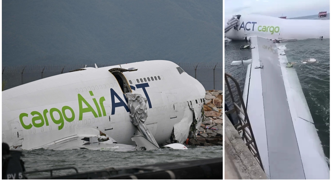 Aereo cargo esce di pista in fase d Aereo cargo esce di pista in fase d