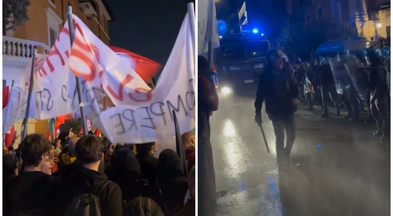 Attivisti Pro Pal provano a bloccare la Festa del Cinema a Roma, tensioni con la polizia: idranti e manganellate ai manifestanti Attivisti Pro Pal provano a bloccare la Festa del Cinema a Roma, tensioni con la polizia: idranti e manganellate ai manifestanti