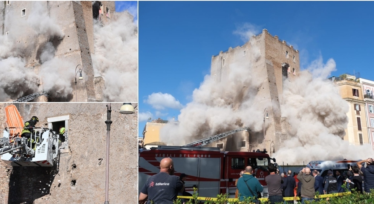 Roma, paura ai Fori Imperiali: crolli alla Torre dei Conti. Quattro feriti, uno grave. Operaio bloccato sotto le macerie Roma, paura ai Fori Imperiali: crolli alla Torre dei Conti. Quattro feriti, uno grave. Operaio bloccato sotto le macerie