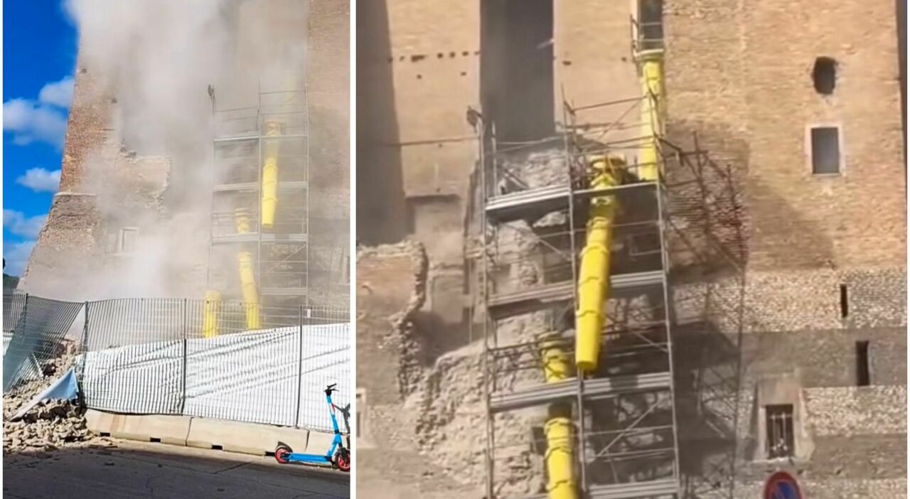 Crolla la Torre dei Conti ai Fori Imperiali: quattro persone estratte da sotto le macerie, uno è grave Crolla la Torre dei Conti ai Fori Imperiali: quattro persone estratte da sotto le macerie, uno è grave