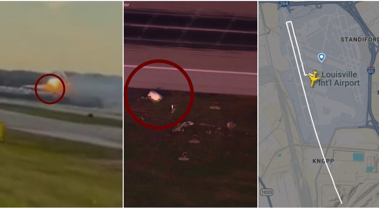 Aereo cargo Ups precipitato a Louisville, la ricostruzione: il motore in fiamme si stacca a 340 km/h durante il decollo Aereo cargo Ups precipitato a Louisville, la ricostruzione: il motore in fiamme si stacca a 340 km/h durante il decollo