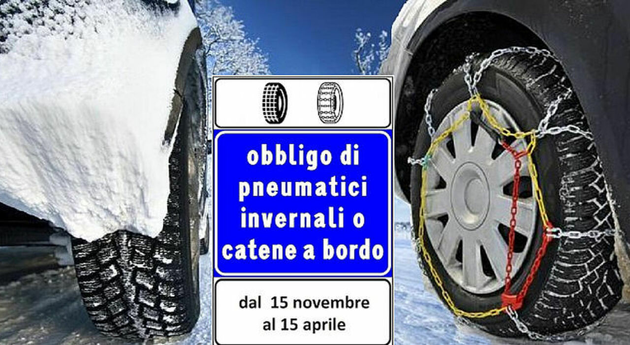 dal 15 novembre scatta l'obbligo di gomme invernali o catene a bordo