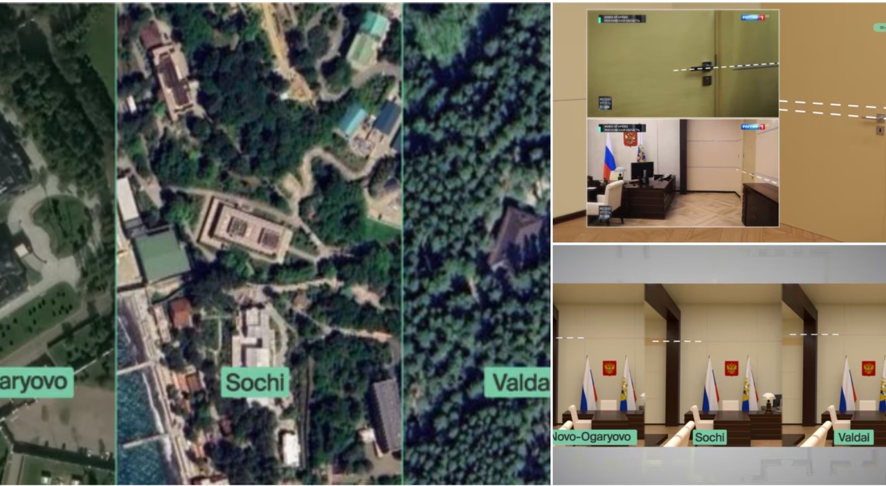 Putin, dove si trova davvero? I tre uffici identici a Mosca, Sochi e Valdai: così il Cremlino ha tenuto segreta la posizione dello zar Putin, dove si trova davvero? I tre uffici identici a Mosca, Sochi e Valdai: così il Cremlino ha tenuto segreta la posizione dello zar