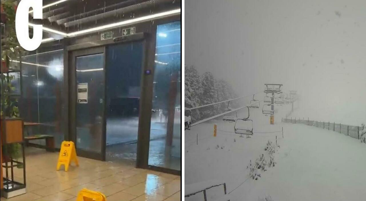 maltempo bomba d acqua e neve sulle marche danni disagi e impianti sciistici aperti in aggiornamento video