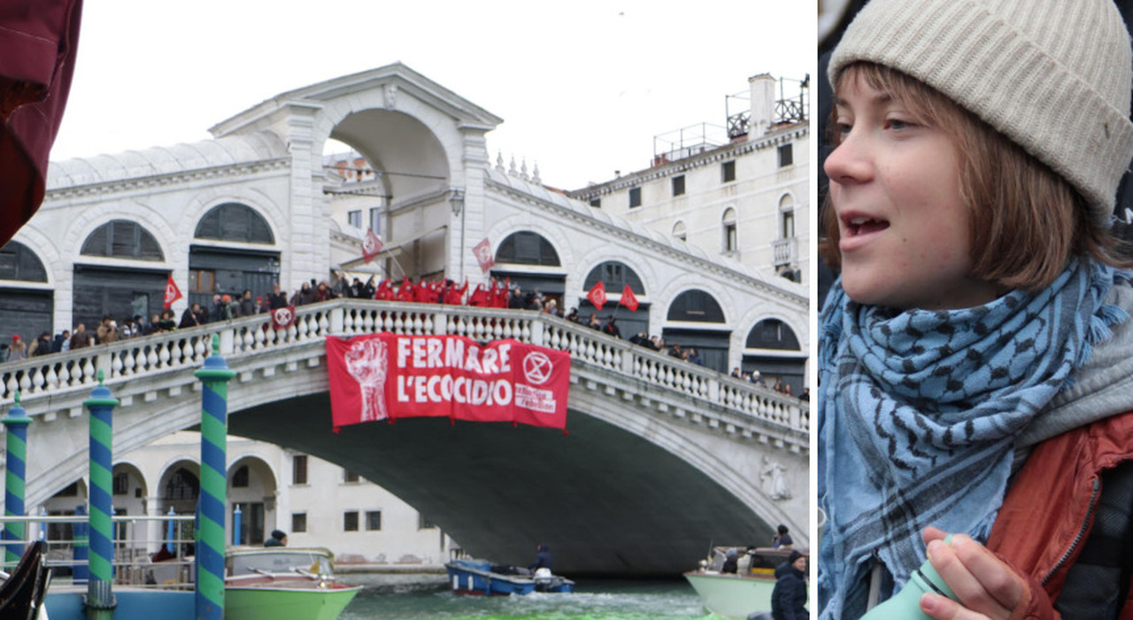 Canal Grande, blitz di Greta Thunberg e del suo 