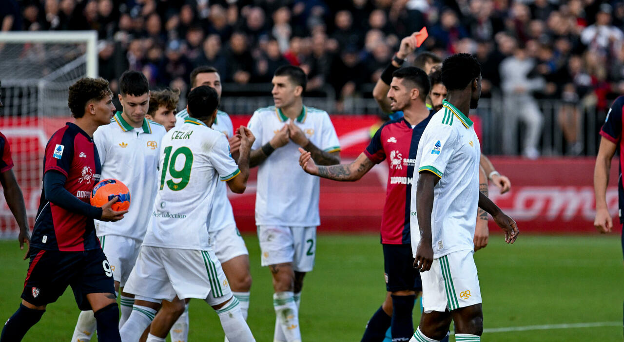 Cagliari Roma 1 0: Gaetano (7) decisivo, Folorunsho (6,5) provocatore, Celik (5) espulso, Ferguson (4,5) spento Cagliari Roma 1 0: Gaetano (7) decisivo, Folorunsho (6,5) provocatore, Celik (5) espulso, Ferguson (4,5) spento