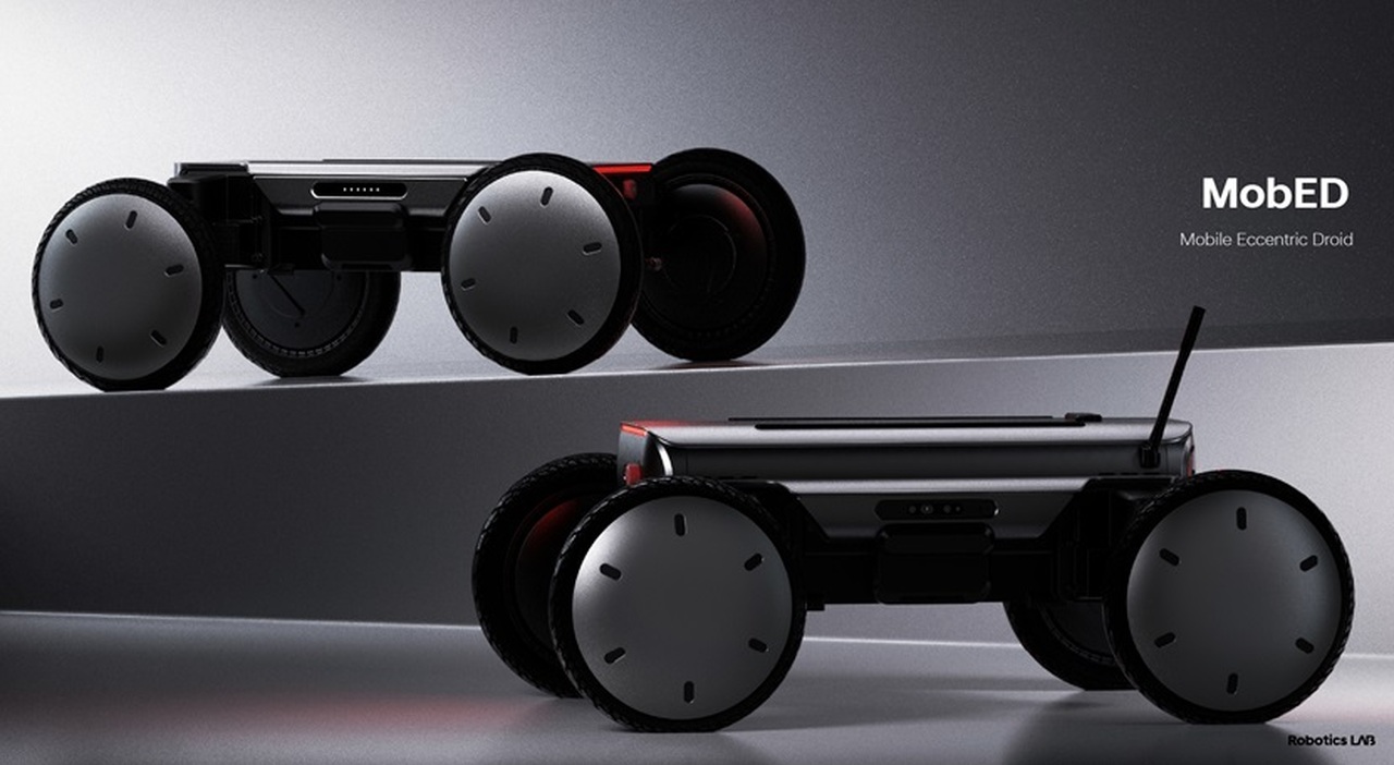 la prima piattaforma robotica di mobilit&agrave; di Hyundai, denominata MobED (Mobile Eccentric Droid)