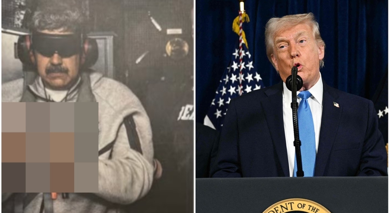 Nicolas Maduro, la prima foto in manette dopo la cattura (postata da Trump su Truth): la tuta della Nike, le cuffie isolanti e la benda sugli occhi Nicolas Maduro, la prima foto in manette dopo la cattura (postata da Trump su Truth): la tuta della Nike, le cuffie isolanti e la benda sugli occhi