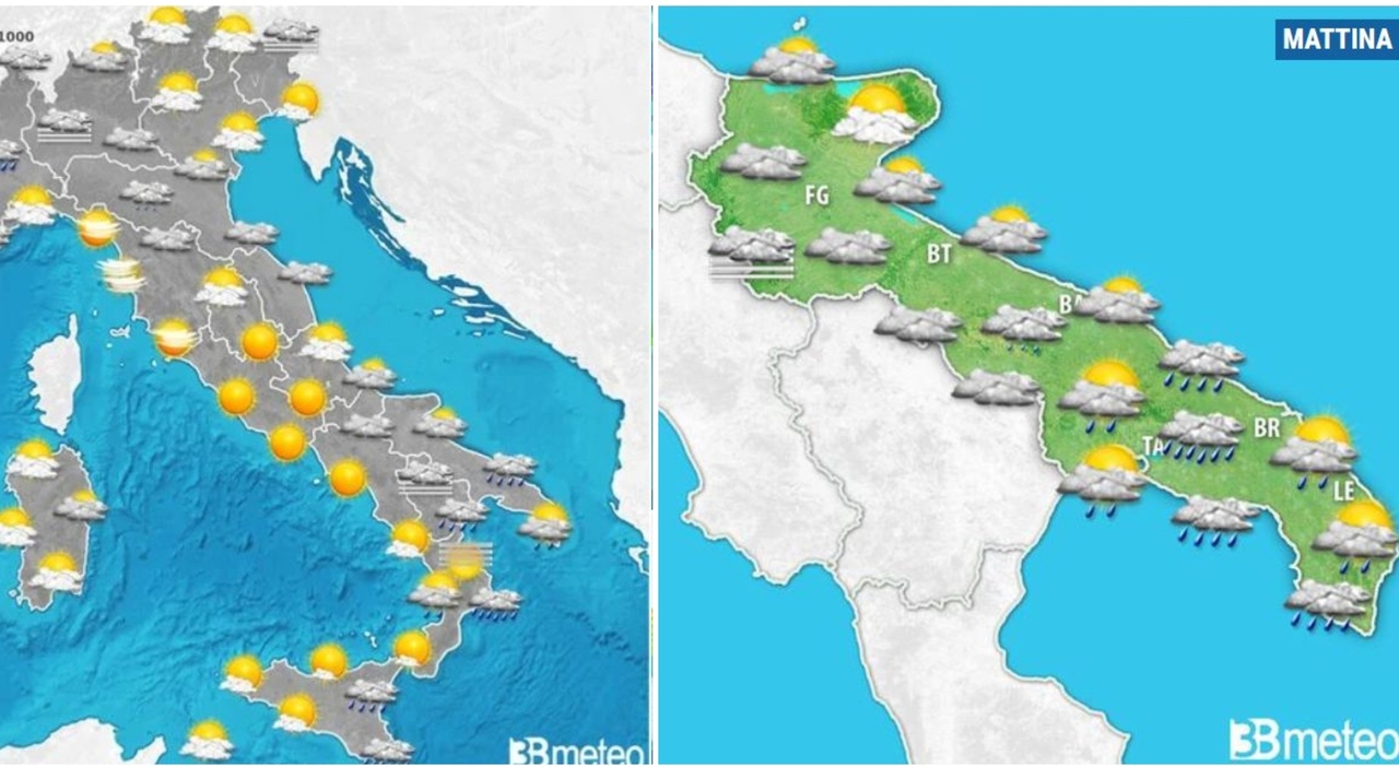 Meteo Puglia weekend: piogge e nubi in arrivo, le previsioni per sabato e domenica
