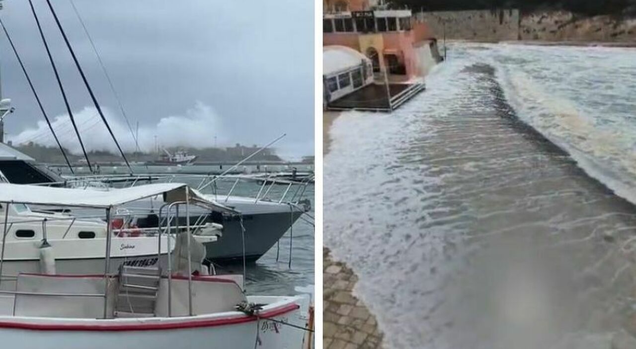 Raffiche di vento e mare in tempesta, il sud Salento sferzato dal maltempo