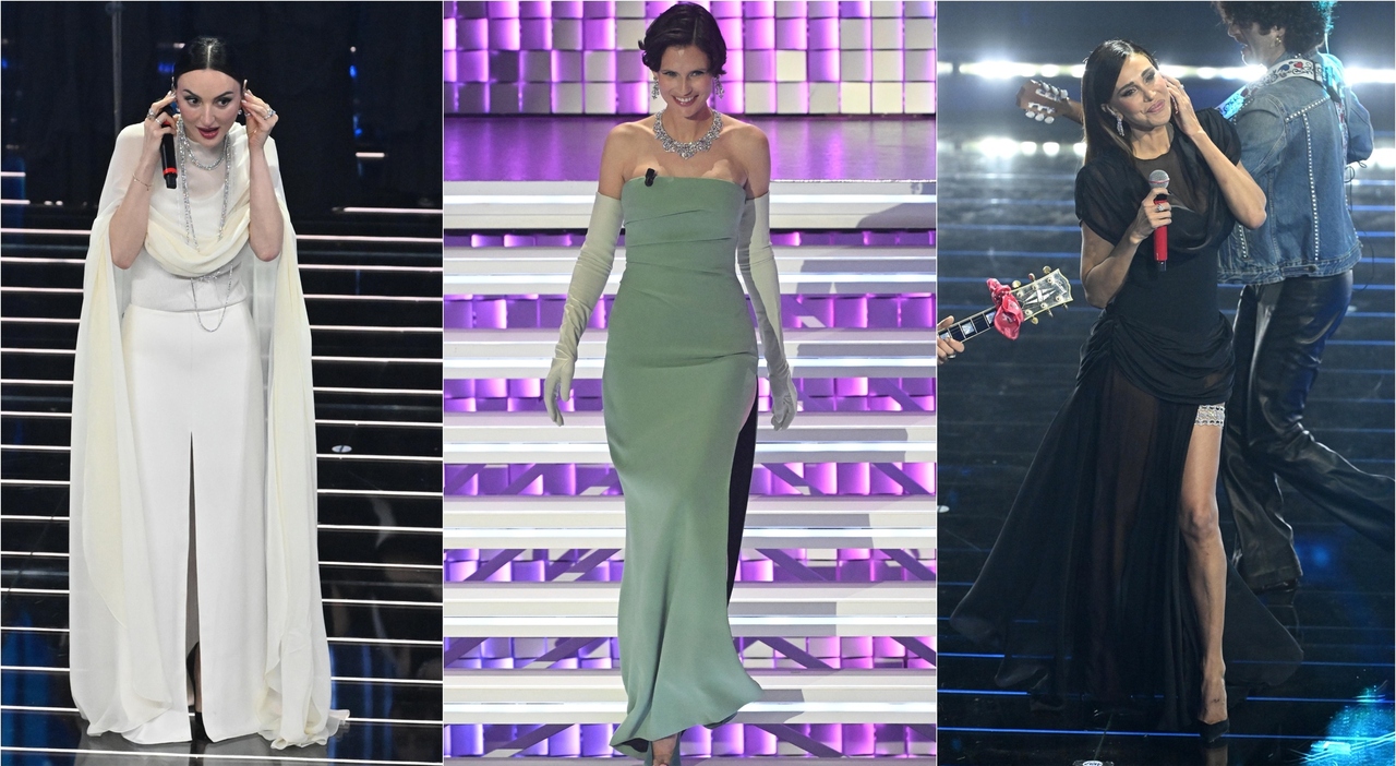 Sanremo 2026, pagelle look serata cover: Bianca Balti sirena vintage (8), Arisa santa addolorata (6), la giarrettiera di Belen (7)