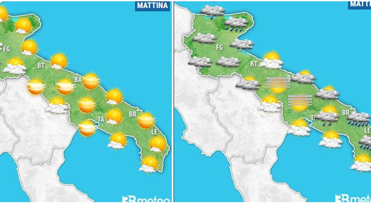 meteo puglia weekend nuvole e piogge a macchia di leopardo il salento tra i pi249 colpiti le previsioni