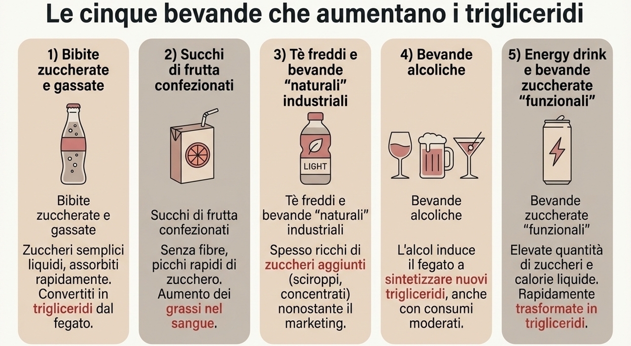 «Trigliceridi alti? Ecco le cinque bevande anche insospettabili da evitare o limitare»