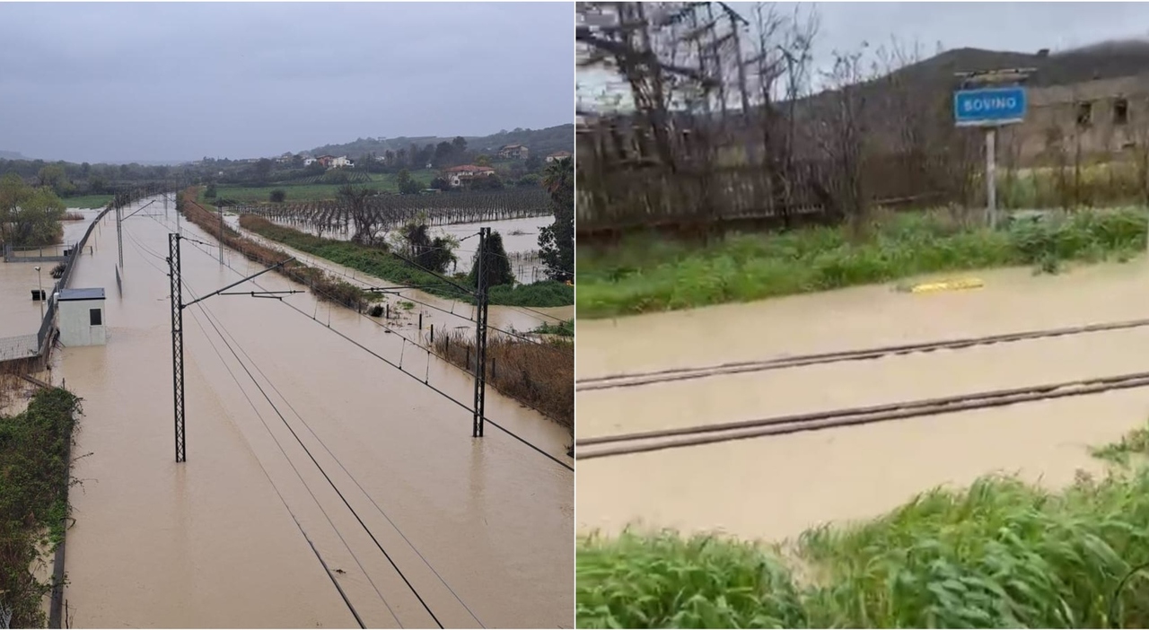 puglia isolata fiumi in piena e ferrovie bloccate impossibile raggiungere roma e milano