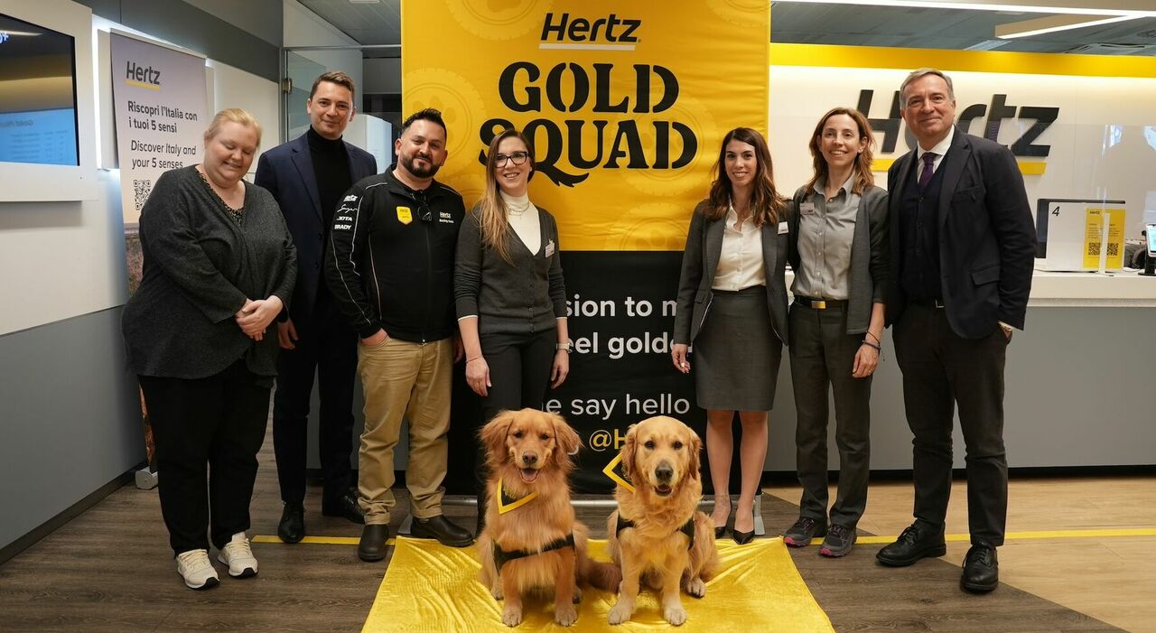 Hertz Gold Squad, due golden retriever per accogliere i clienti