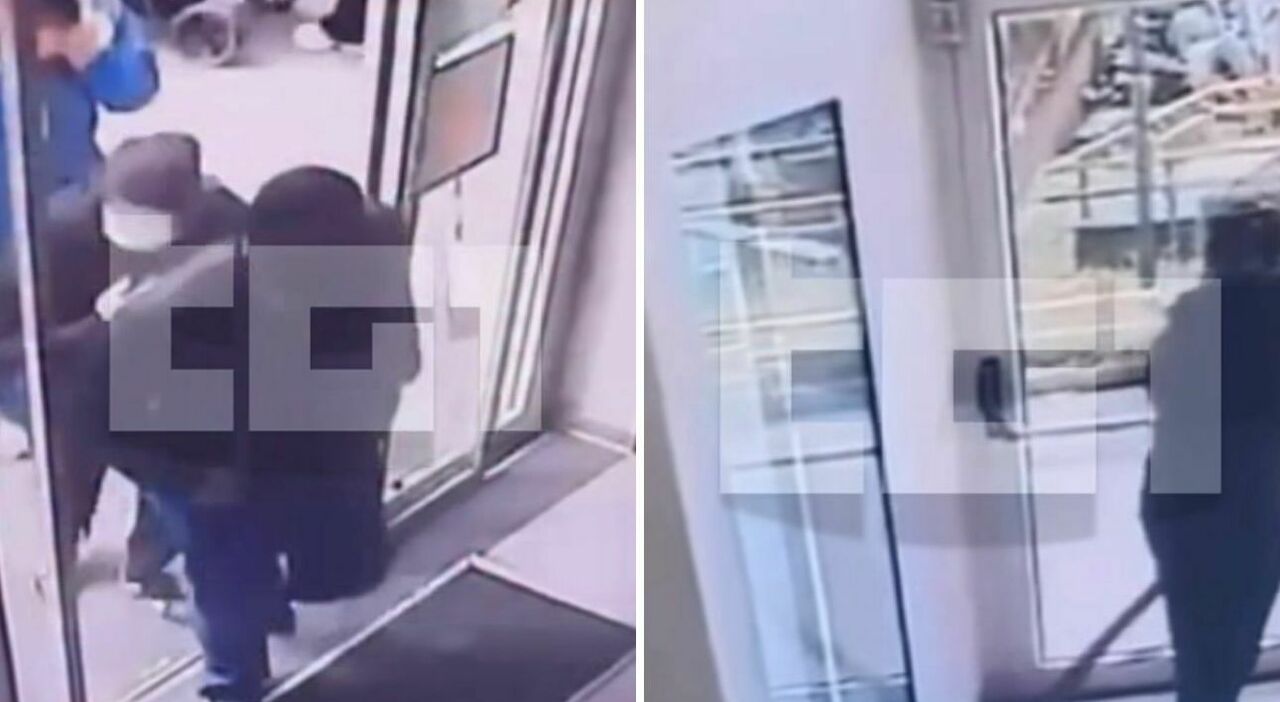 rapina in banca al vomero il momento dell ingresso nella filiale dei 3 malviventi