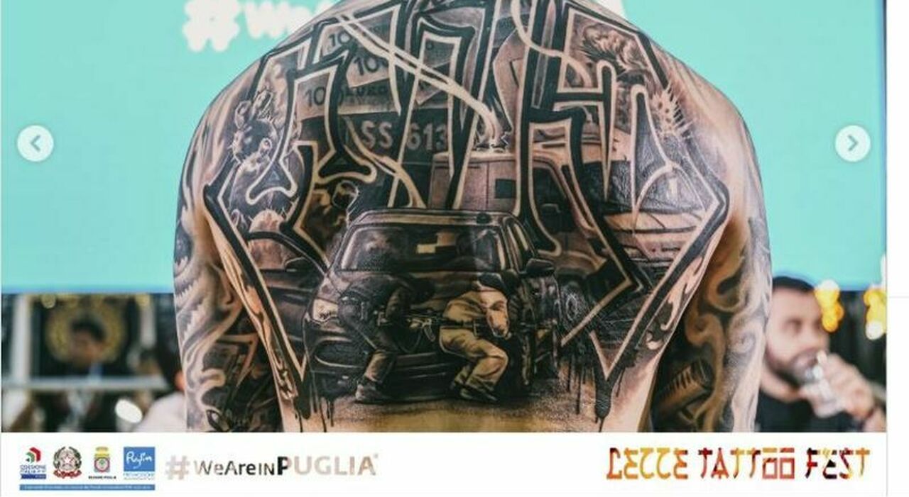 tatuaggio choc al lecce tattoo fest vince lassalto al portavalori il prefetto provo disprezzo linguaggio mafioso