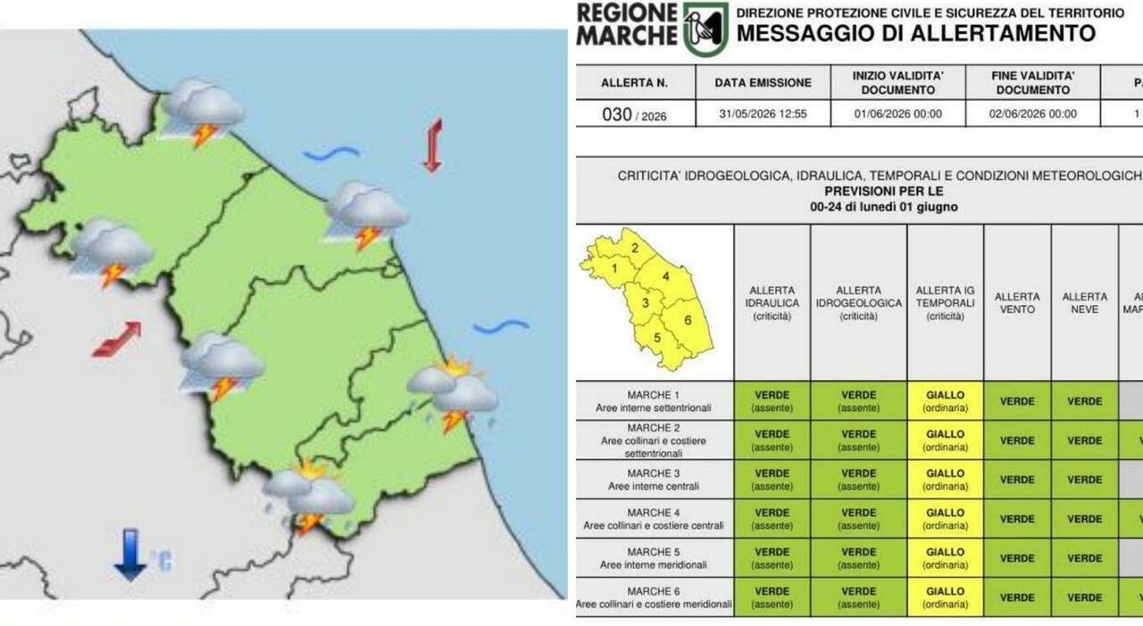 sulle marche in arrivo i temporali allerta gialla ovunque ecco quanto durer224 il maltempo da Corriereadriatico.it sulle marche in arrivo i temporali allerta gialla ovunque ecco quanto durer224 il maltempo