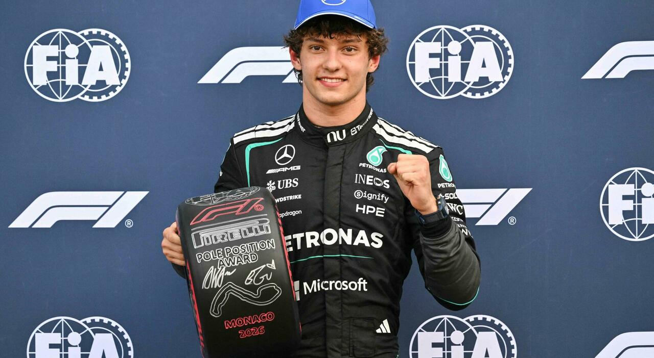 Gp Monaco, magia di Antonelli: &egrave; in pole davanti a Verstappen, in seconda fila le due Ferrari