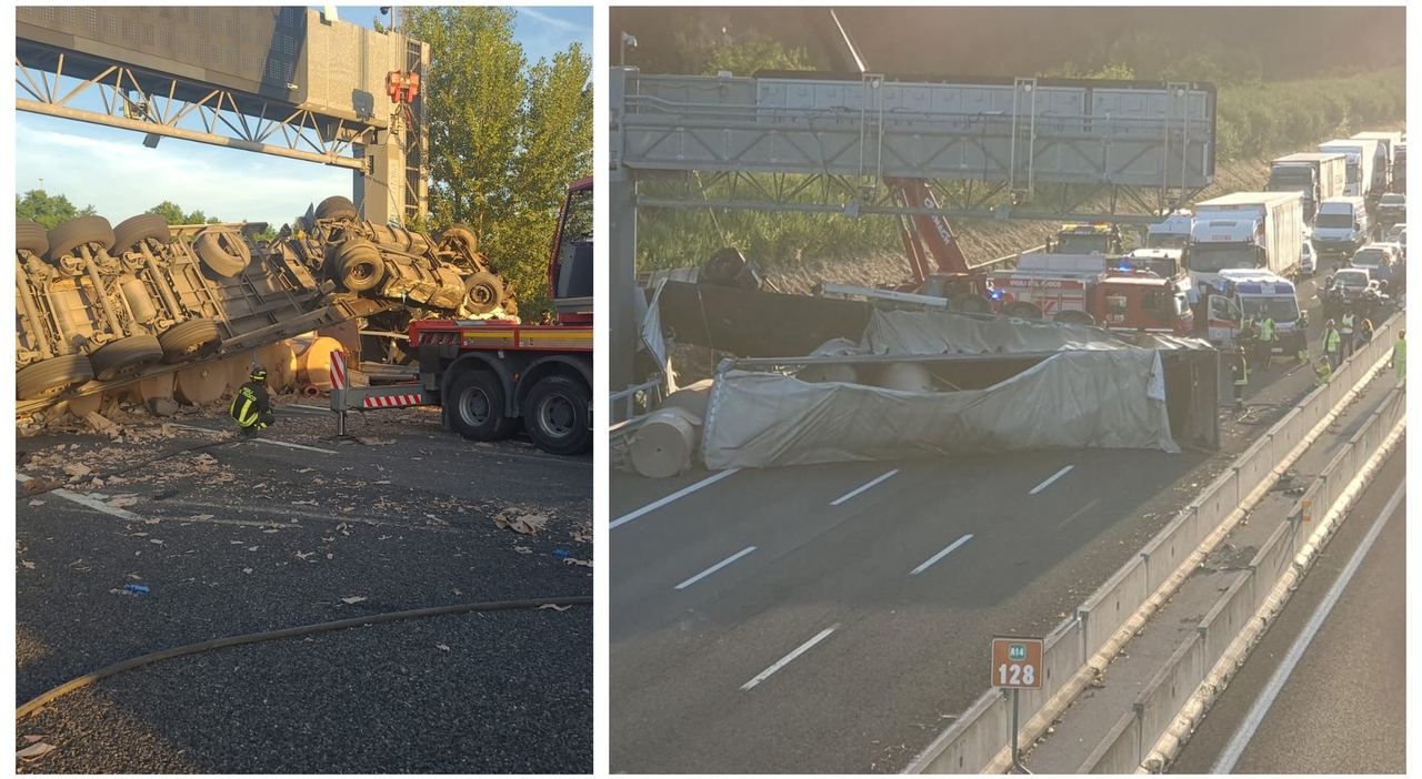 tir si ribalta in a14 tra pesaro e fano il camionista muore schiacciato traffico paralizzato per 3 ore la protezione civile porta acqua agli automobilisti da Corriereadriatico.it tir si ribalta in a14 tra pesaro e fano il camionista muore schiacciato traffico paralizzato per 3 ore la protezione civile porta acqua agli automobilisti