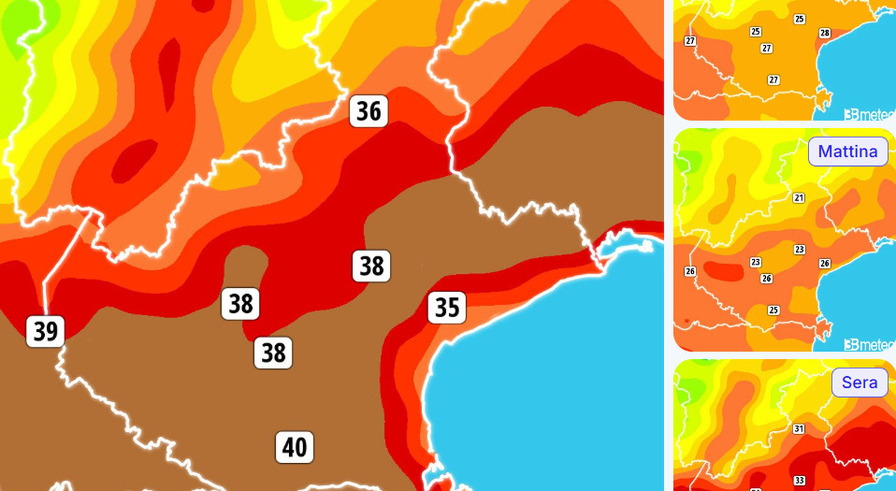 caldo estremo previsti picchi di 40 gradi in veneto i consigli dei medici e il numero di emergenza le previsioni per il weekend