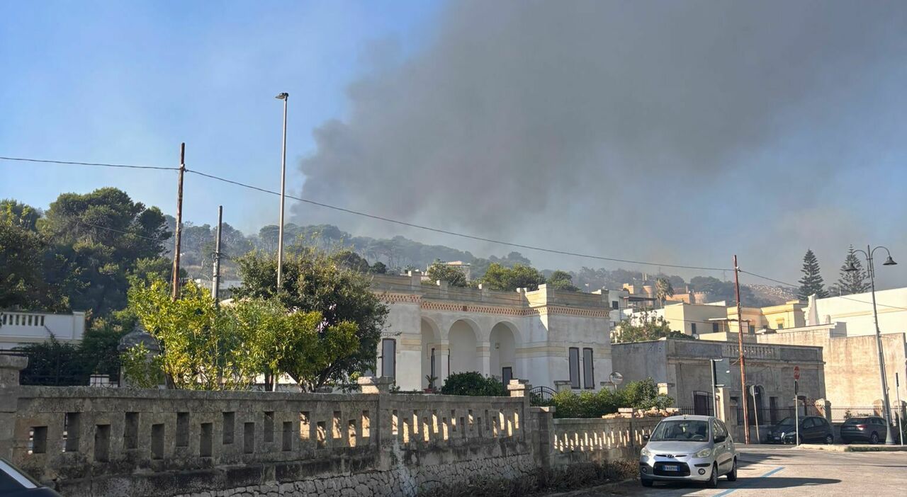 maxi incendio a santa cesarea evacuate case e un lido il fumo invade le strade da Quotidianodipuglia.it maxi incendio a santa cesarea evacuate case e un lido il fumo invade le strade