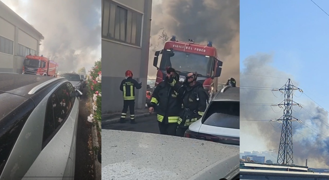 incendio tra agnano e pozzuoli evacuate alcune concessionarie scoppiano le ruote delle auto