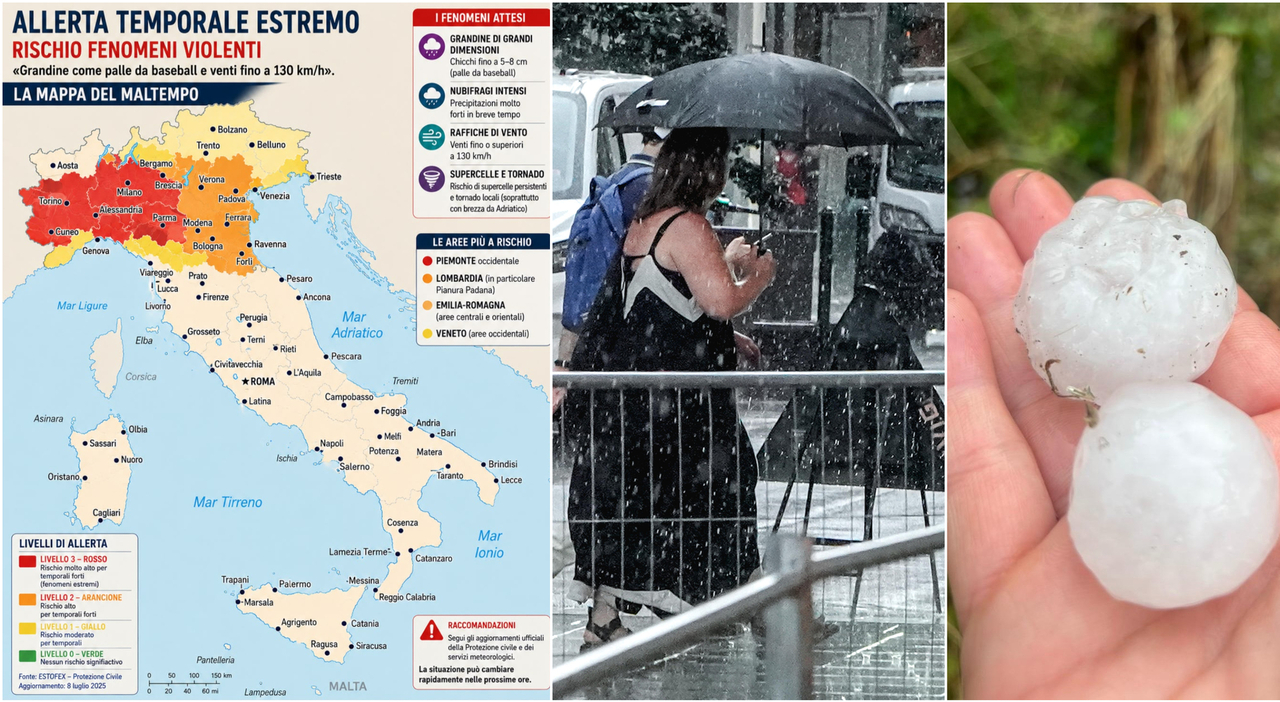 allerta temporale estremo rischio fenomeni violenti grandine record e venti fino a 130 km h la mappa del maltempo da Ilmessaggero.it allerta temporale estremo rischio fenomeni violenti grandine record e venti fino a 130 km h la mappa del maltempo