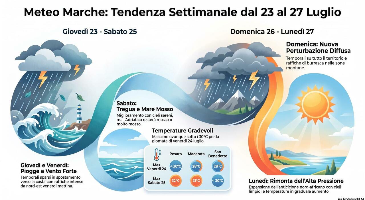 marche temporali e schiaritefino al weekend poi da luned236torna l alta pressione africana da Corriereadriatico.it marche temporali e schiaritefino al weekend poi da luned236torna l alta pressione africana