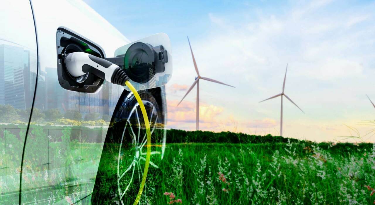 Auto elettrica in ricarica
