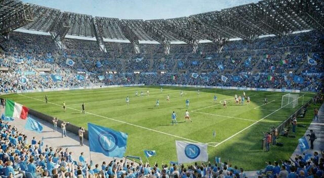 Progetto del nuovo Maradona con aree VIP e salottini per gli Europei 2032