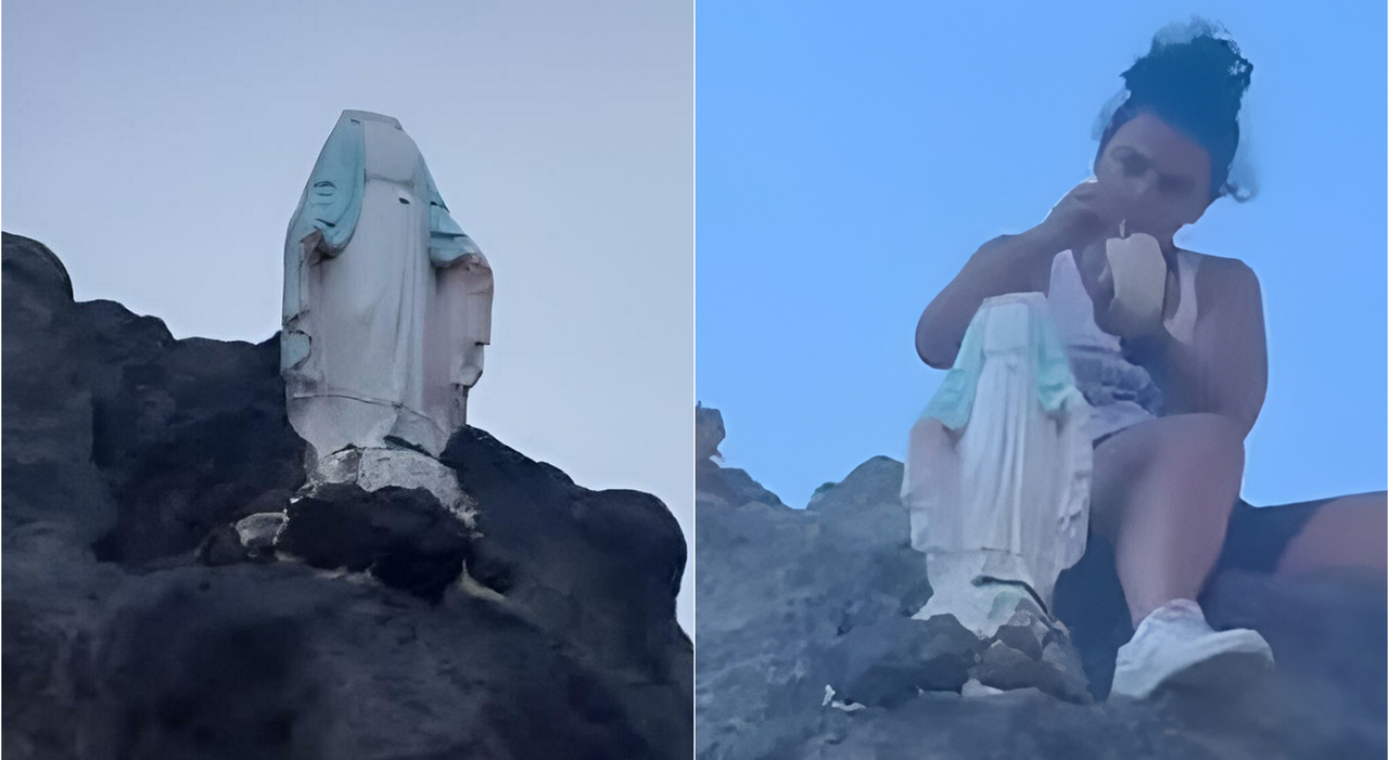 ischia la statua della madonna decapitata per la terza volta viene restaurata il video da Ilmattino.it ischia la statua della madonna decapitata per la terza volta viene restaurata il video