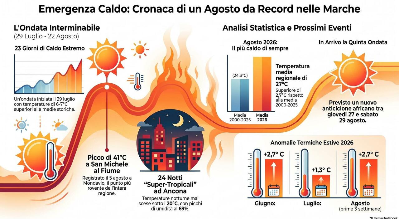 caldo fine della quarta ondatama la quinta 232 gi224 in arrivoecco quando torna la canicola da Corriereadriatico.it caldo fine della quarta ondatama la quinta 232 gi224 in arrivoecco quando torna la canicola