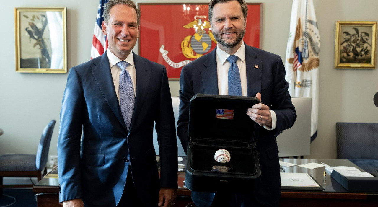 A baseball featuring the papal signature 'Leo XIV' and the date '7-4-26'.